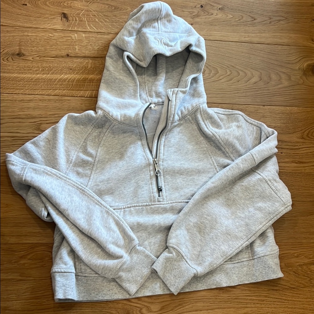Gray Lululemon Half-Zip Hoodie - Cropped